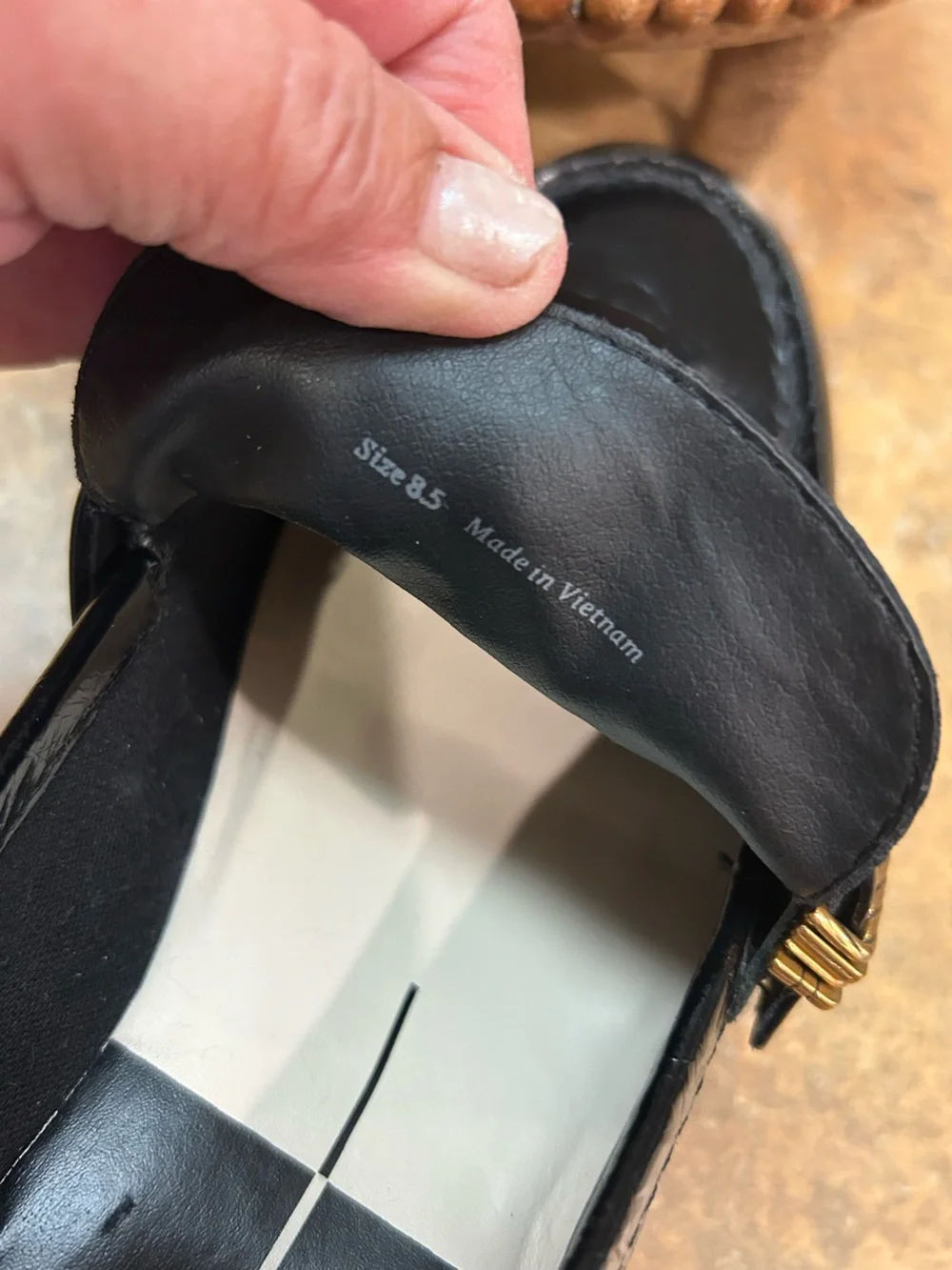Anthropologie /Dolce Vita Yonder Black Platform Loafer with Gold Buckle